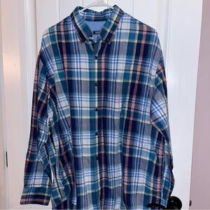 Izod Multicolor Plaid Button Down Shirt men’s large